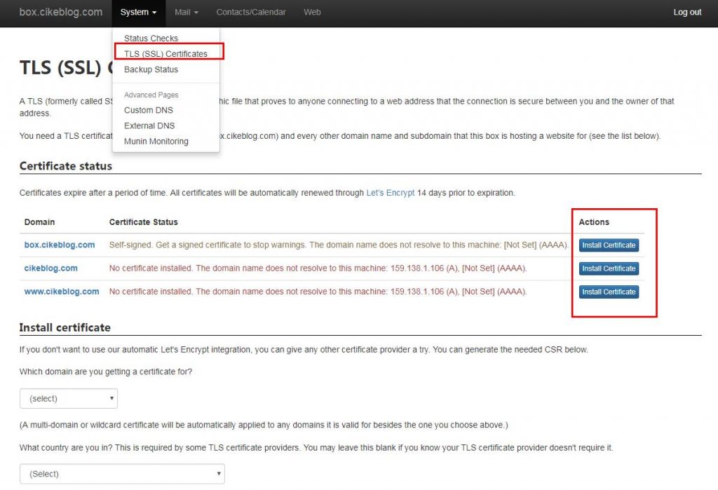 Linux利用MailinaBox搭建自己的私人域名邮箱 刺客博客 刺客博客